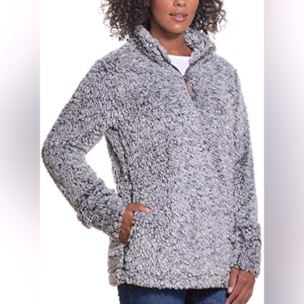 EUC Weatherproof Vintage Sherpa Half Zip pullover Jacket Sweater